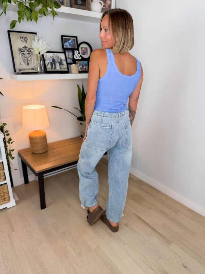 Reversible Lace Textured Tank Top- MARINA