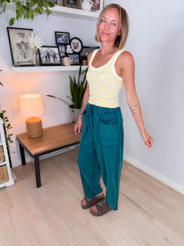 Reversible Seamless Stripe Tank Top- PALE BANANA
