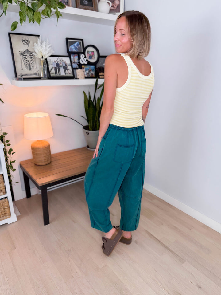 Reversible Seamless Stripe Tank Top- PALE BANANA