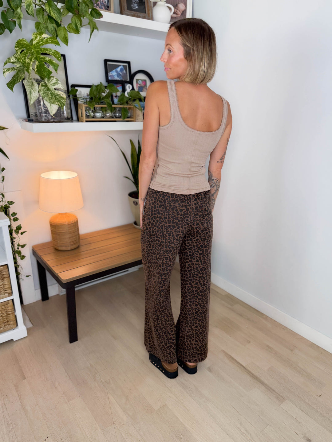 Cabana Leopard Wide Leg Drawstring Pant