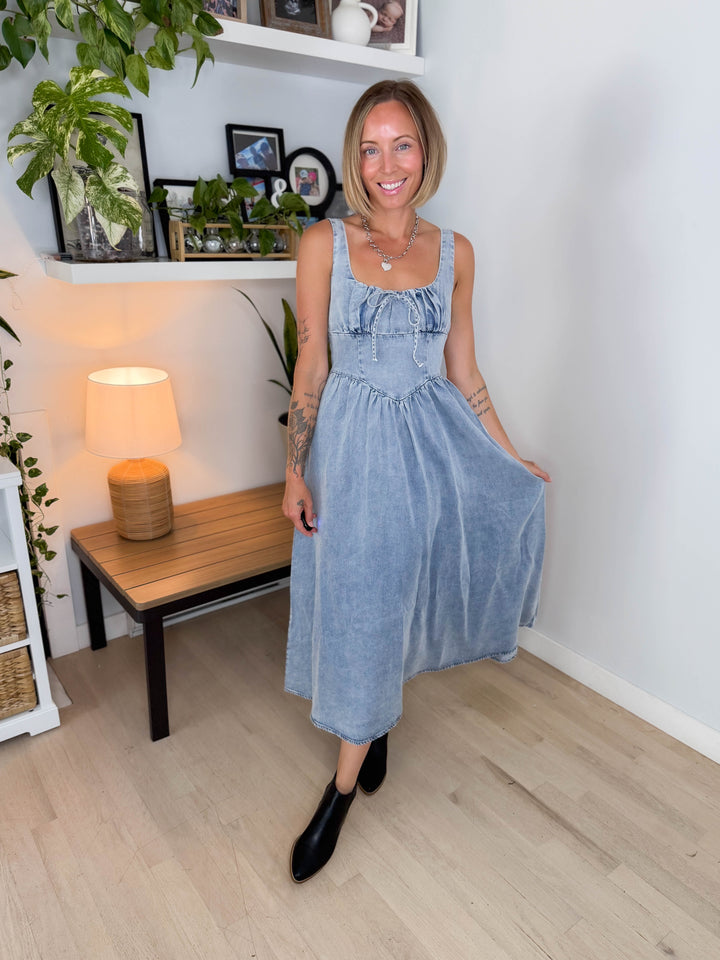 Cider Denim Corset Dress