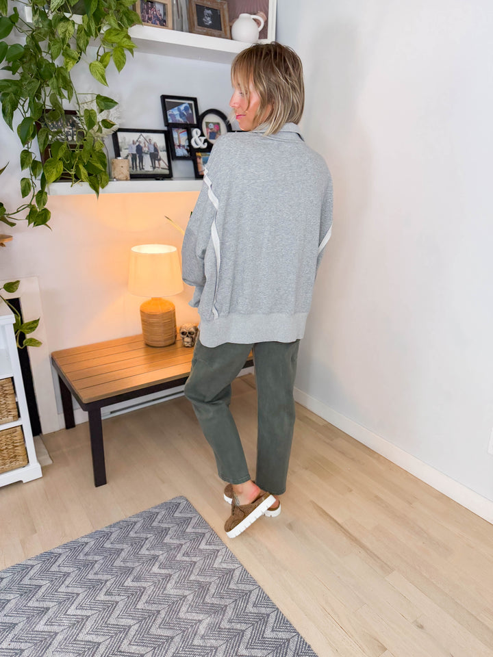 Nolan Snap Henley Pullover- HEATHER GREY-FINAL SALE*S*