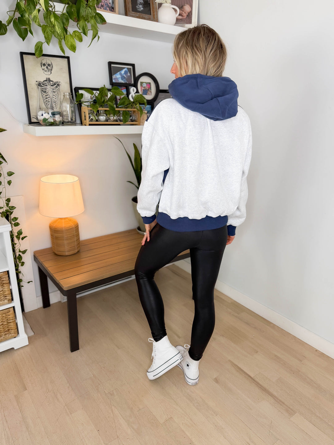 Toffy Two Tone Hoodie- NAVY/GREY