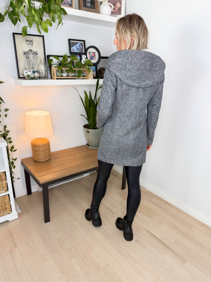 Only Alison Hooded Coat- GREY MELANGE