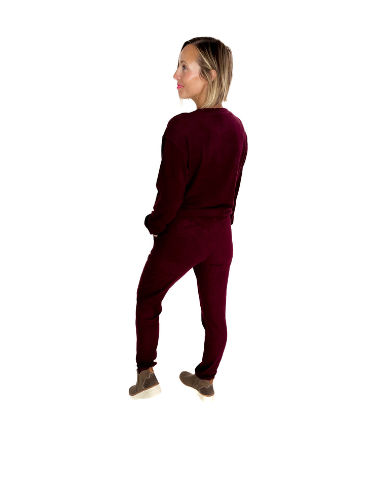MICHELLE MAE Corrine Joggers- BURGUNDY-FINAL SALE