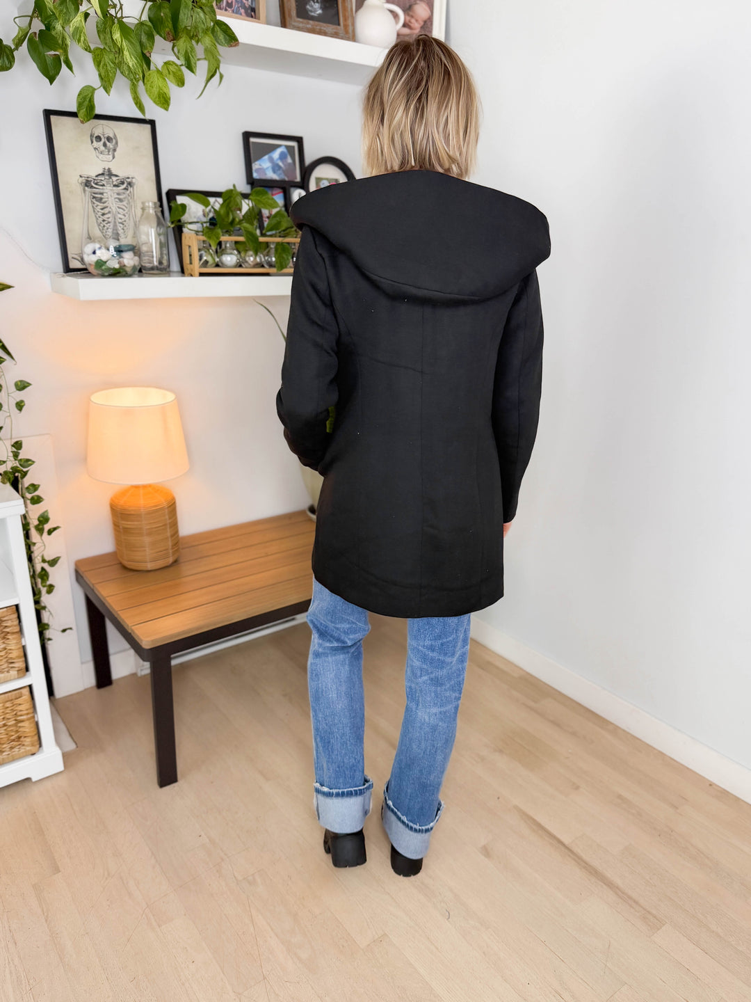 Only Alison Hooded Coat- BLACK