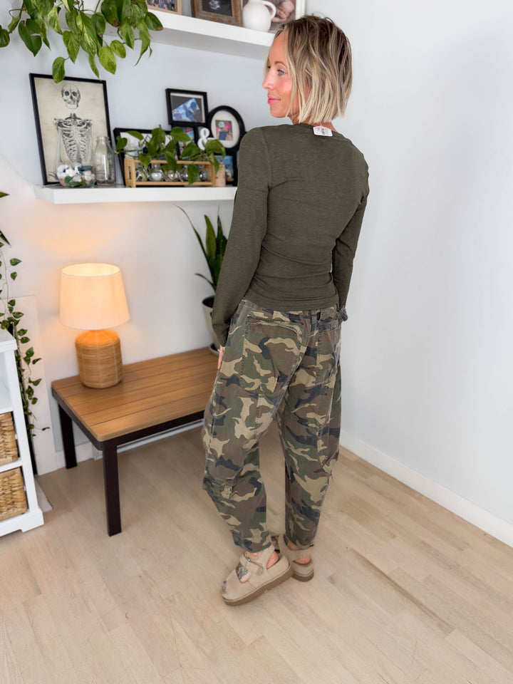 Annie Soft Ribbed Long Sleeve- WINTER FOREST
