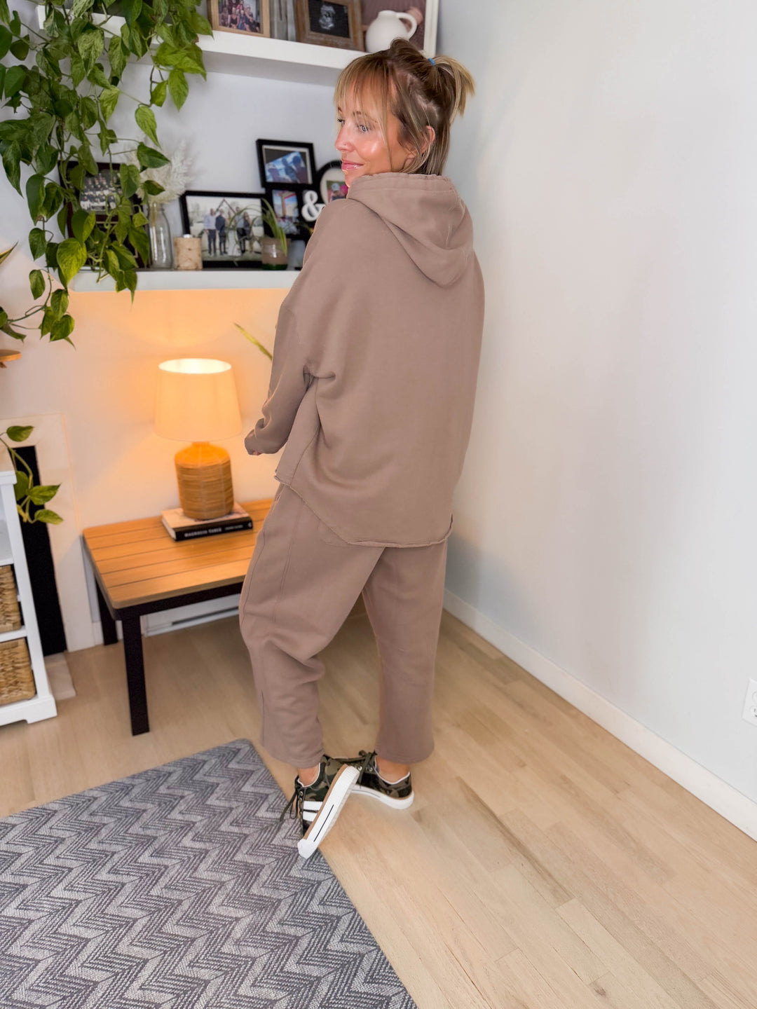 Mono B Malibu Soft Cotton Hoodie- SILKEN TAUPE-FINAL SALE