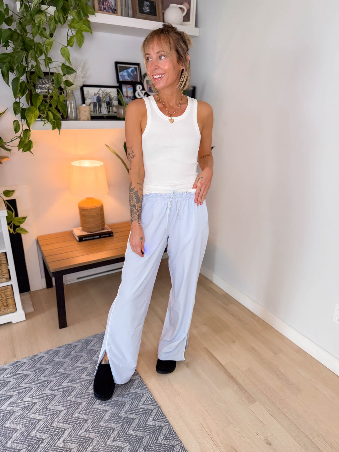 Mono B Finish Line Track Pants- HALOGEN BLUE-FINAL SALE