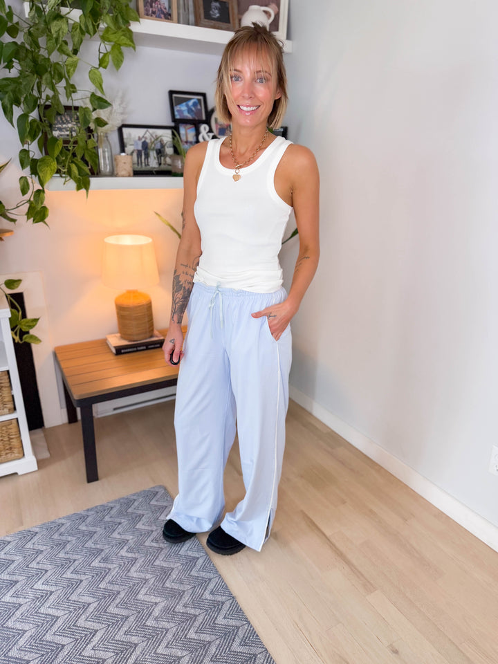 Mono B Finish Line Track Pants- HALOGEN BLUE-FINAL SALE