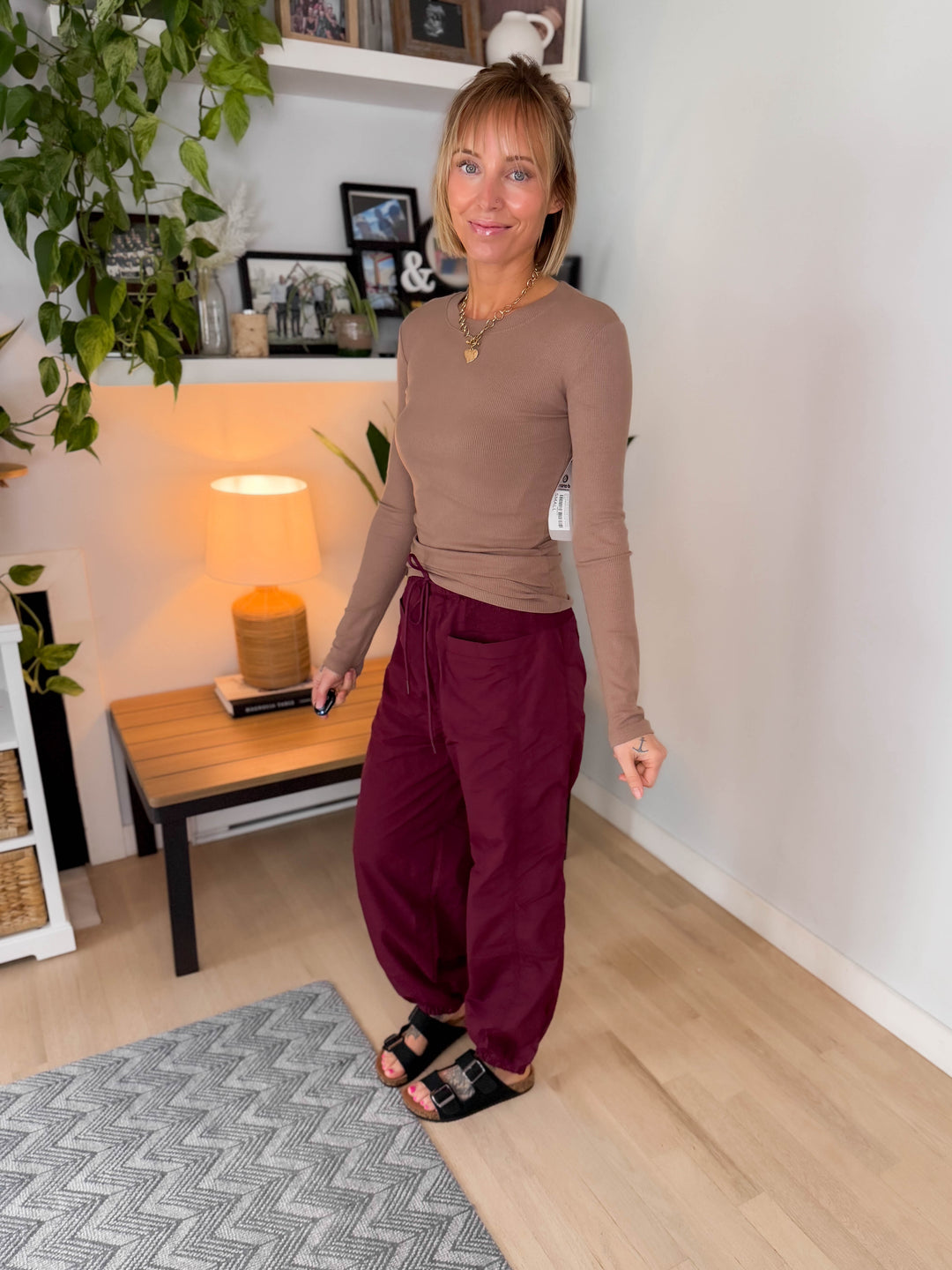 Mono B Linley Micro Ribbed Long Sleeve- SILKEN TAUPE