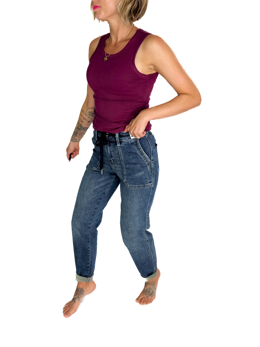 JUDY BLUE Archie Vintage Wash Jogger- DARK-FINAL SALE