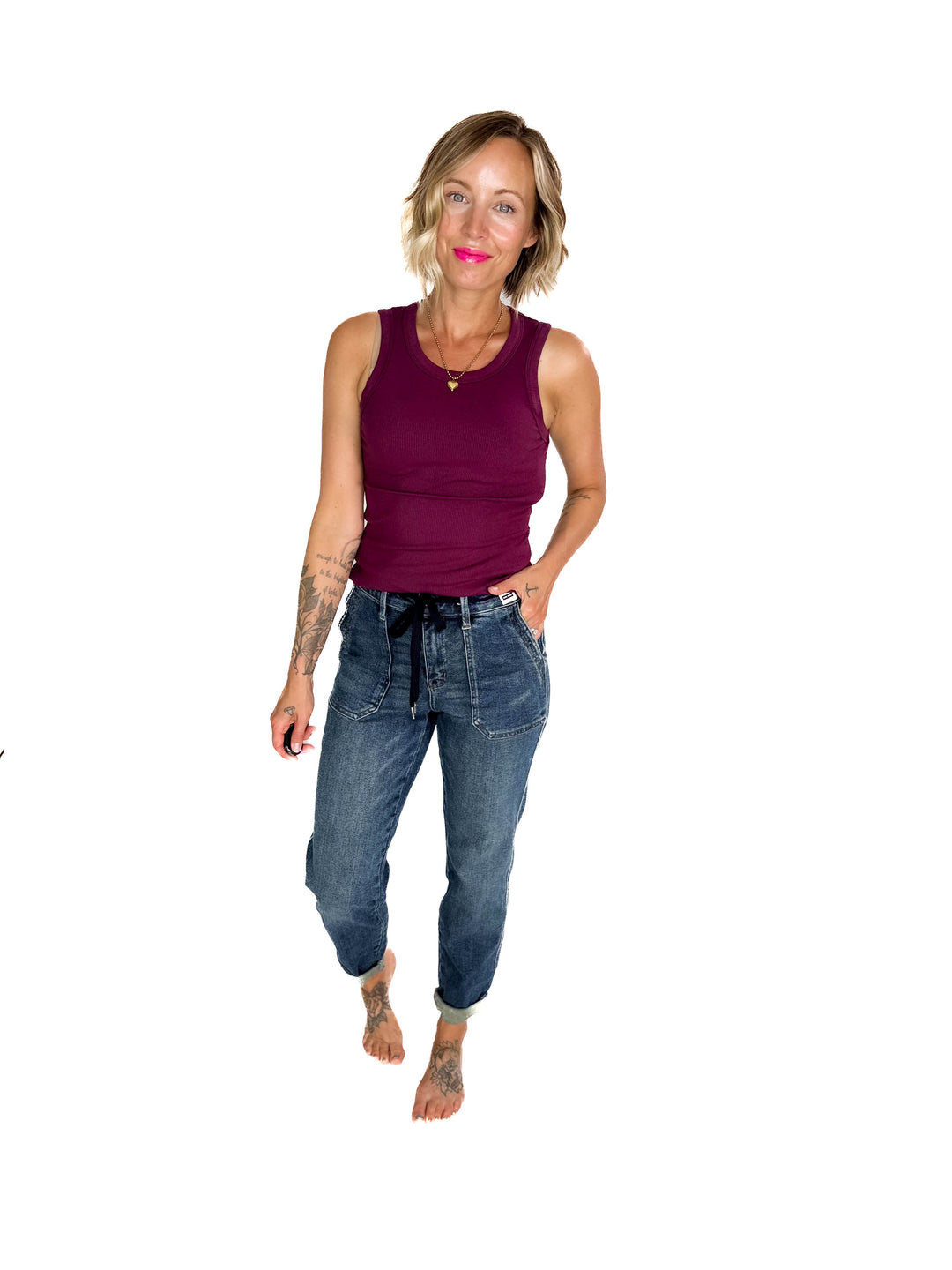 JUDY BLUE Archie Vintage Wash Jogger- DARK-FINAL SALE