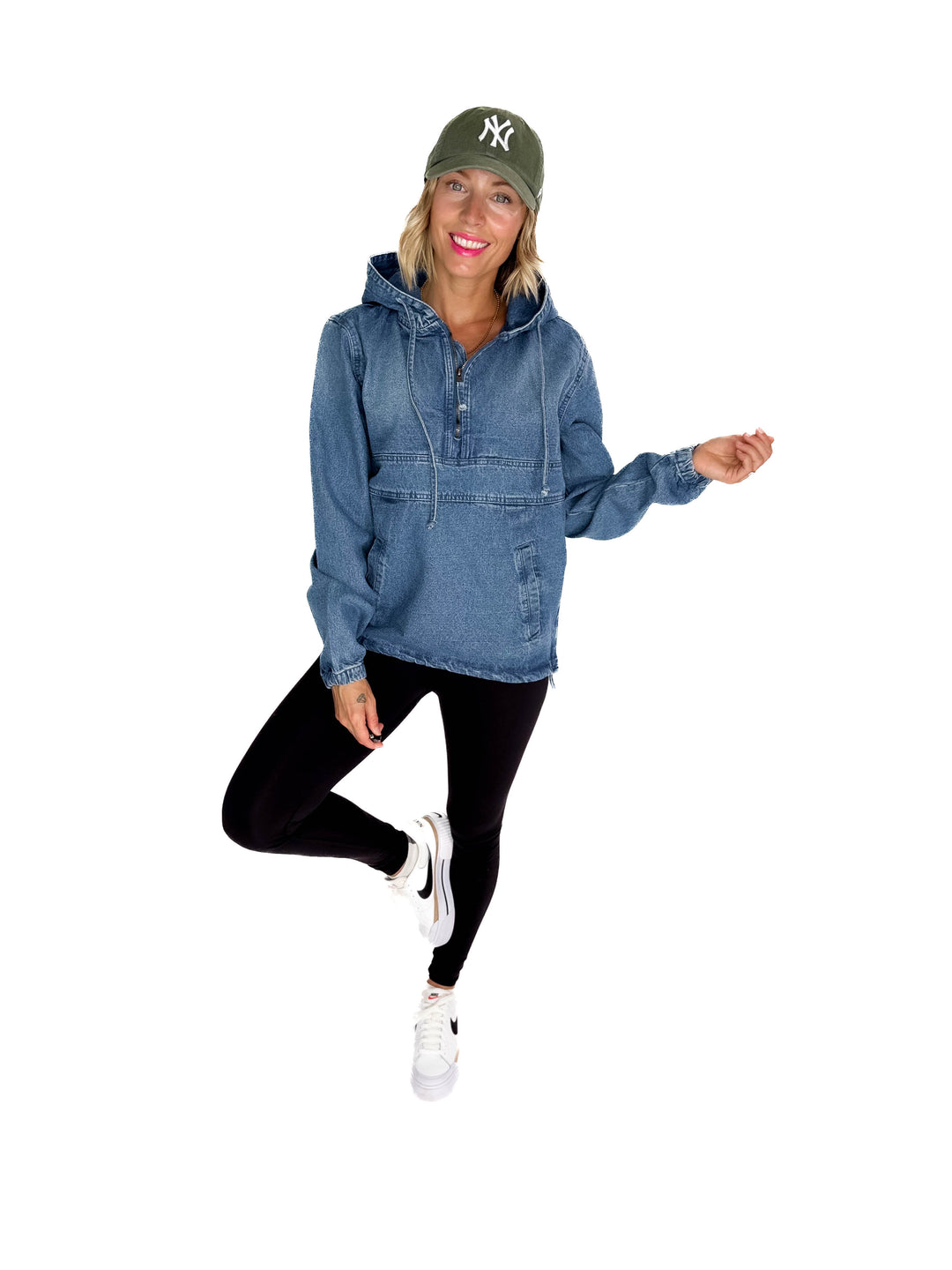 Bex Denim Hoodie Jacket- MED/LIGHT WASH