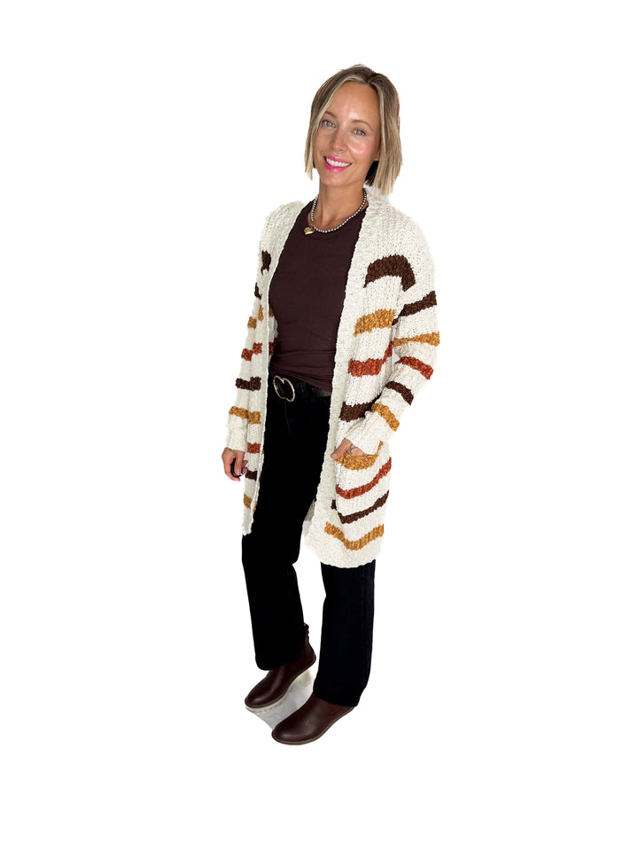 MICHELLE MAE Fall Stripes Cardigan - final sale