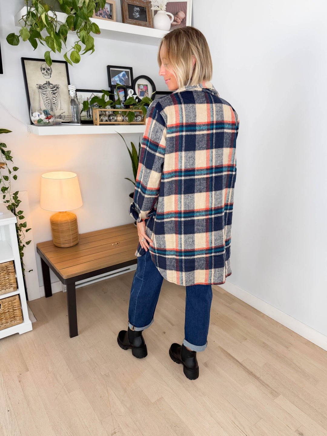 Renfrew Plaid Shacket- NAVY/TAUPE *PRE-ORDER SEPT 25