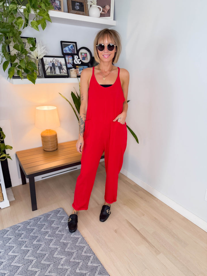 Luxe Lounge Jumpsuit- RUBY