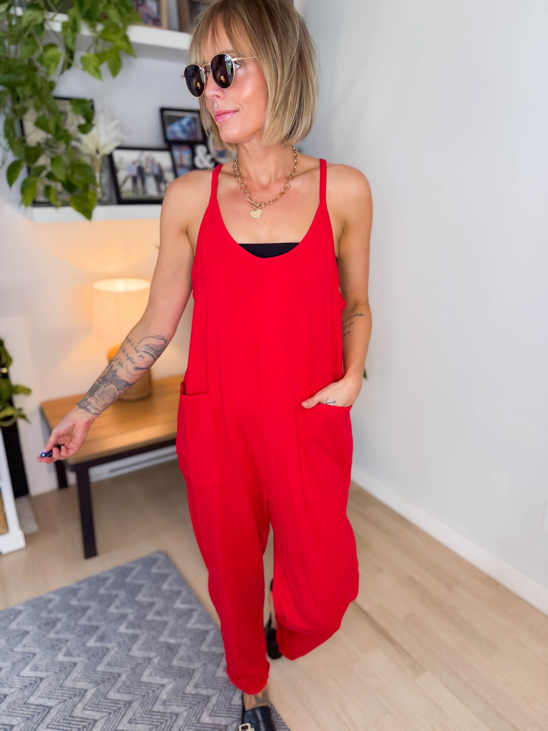 Luxe Lounge Jumpsuit- RUBY