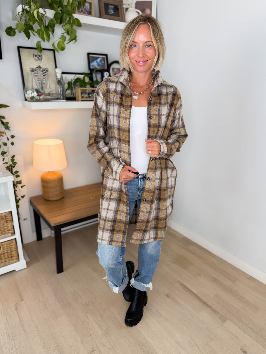 Renfrew Plaid Shacket- MOCHA *PRE-ORDER SEPT 25