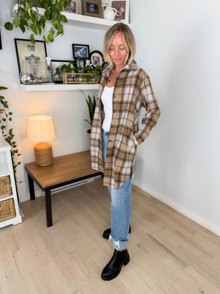 Renfrew Plaid Shacket- MOCHA *PRE-ORDER SEPT 25