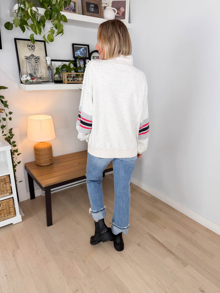 Laurel Mist Mineral Washed Pullover- LIGHT HTHR GREY-FINAL SALE