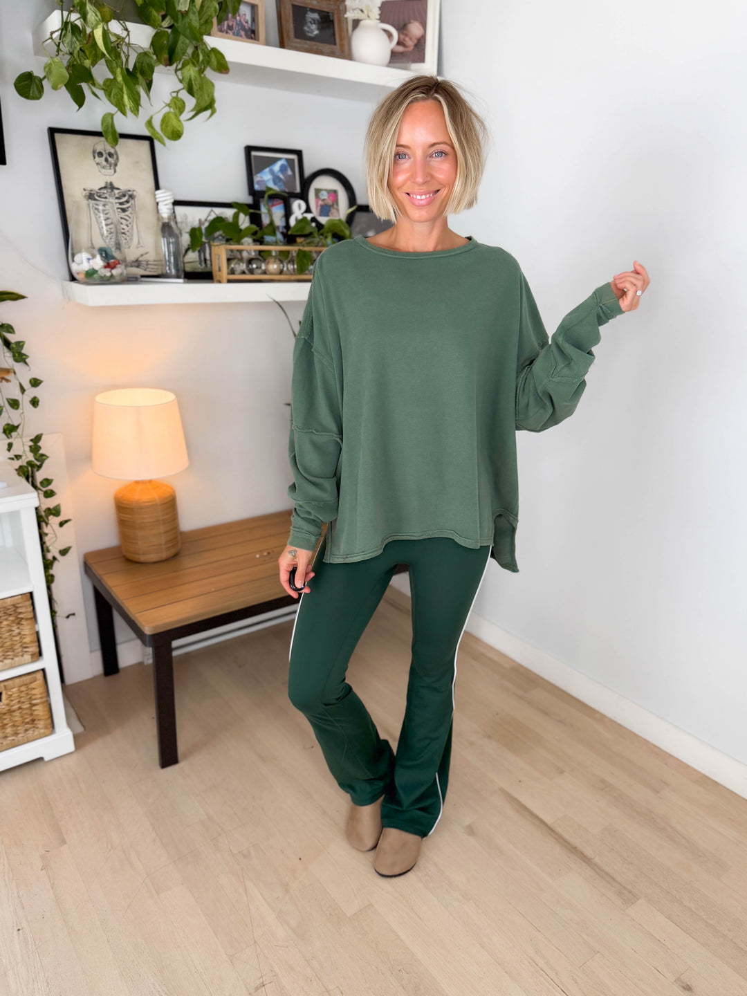 Mono B Jacey Classic Cotton Pullover- SYCAMORE-FINAL SALE *S*