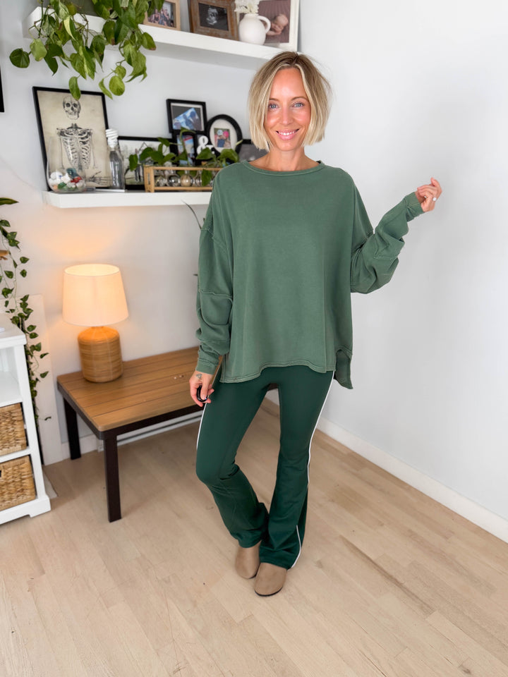 Mono B Jacey Classic Cotton Pullover- SYCAMORE-FINAL SALE *S*