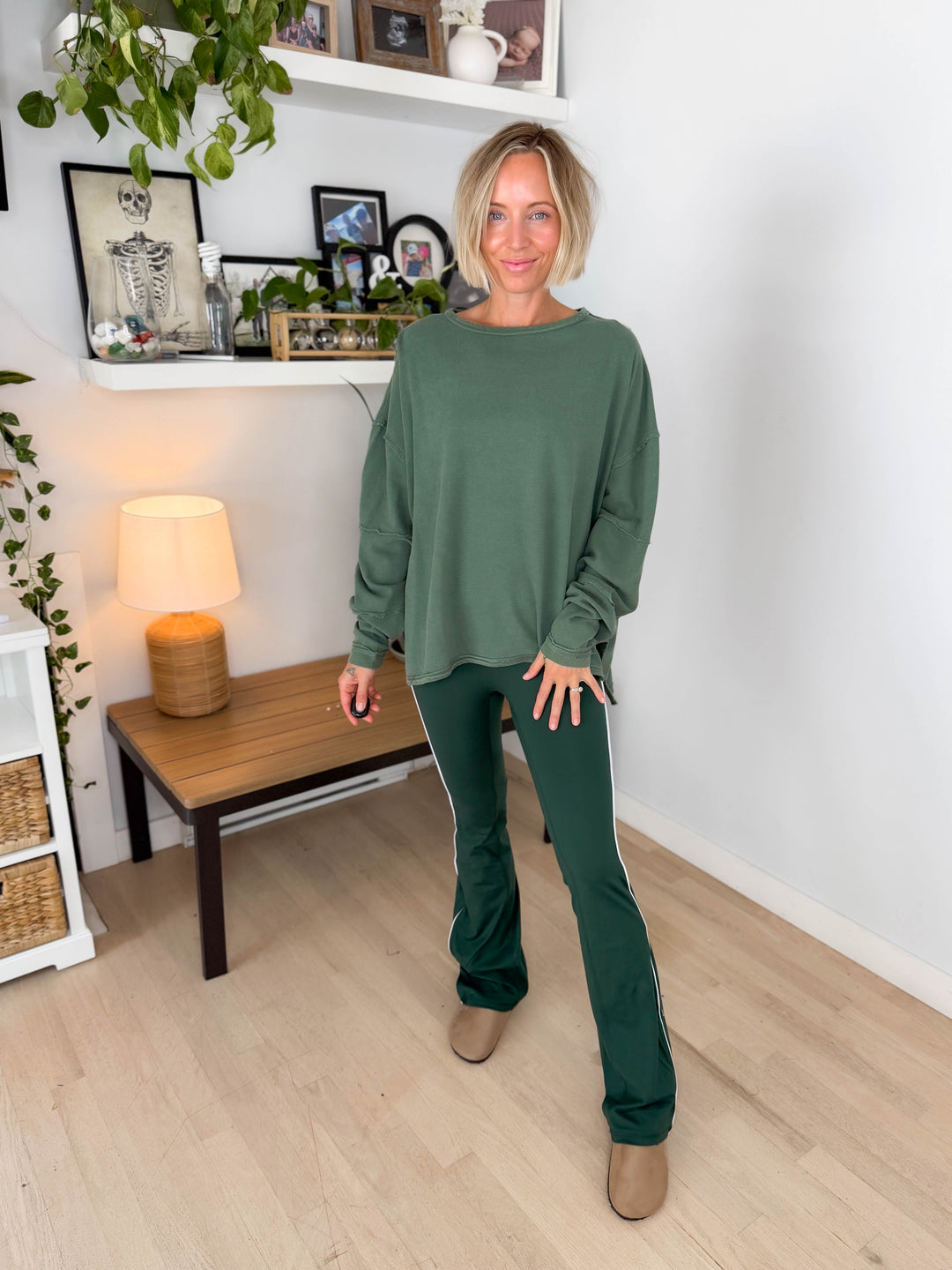 Mono B Jacey Classic Cotton Pullover- SYCAMORE-FINAL SALE *S*