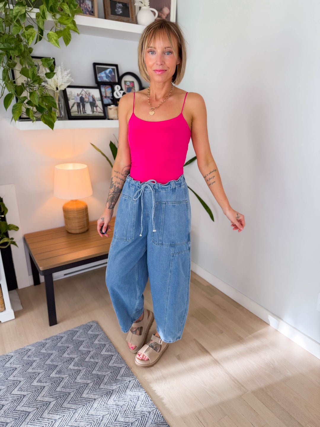 Not Your Basic Crop Camisole- HOT PINK