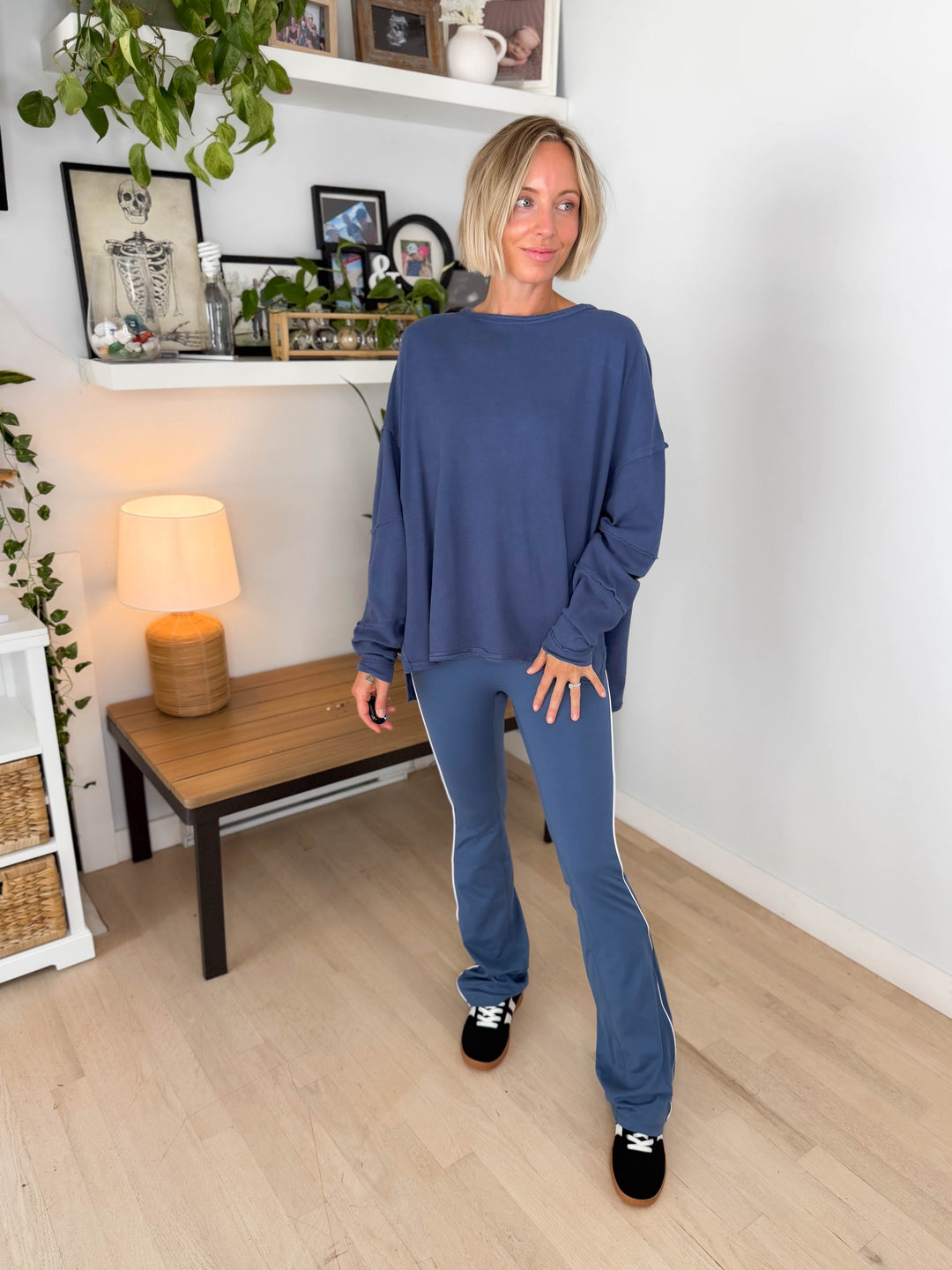 Mono B Jacey Classic Cotton Pullover- OCEAN-FINAL SALE