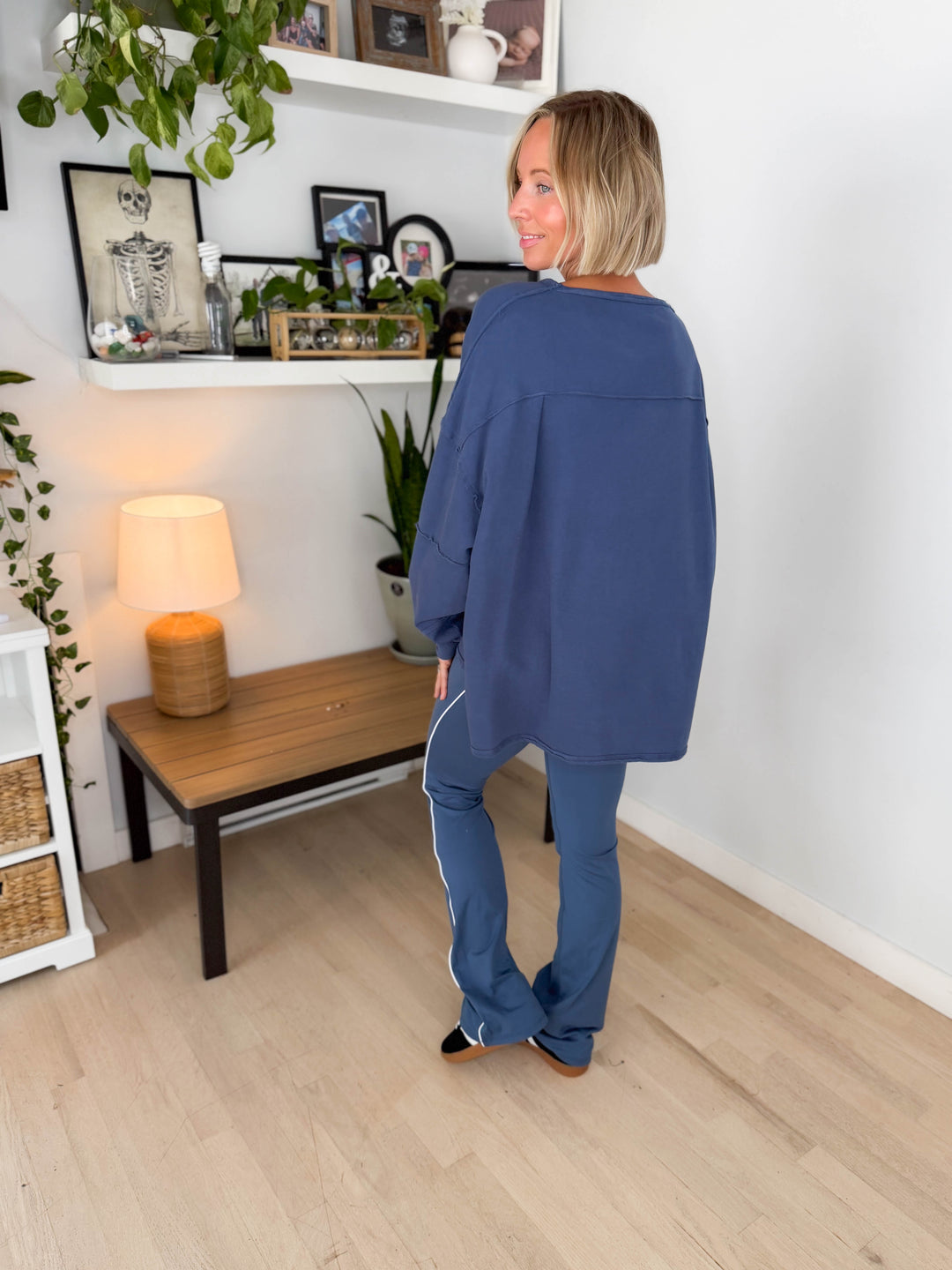 Mono B Jacey Classic Cotton Pullover- OCEAN-FINAL SALE
