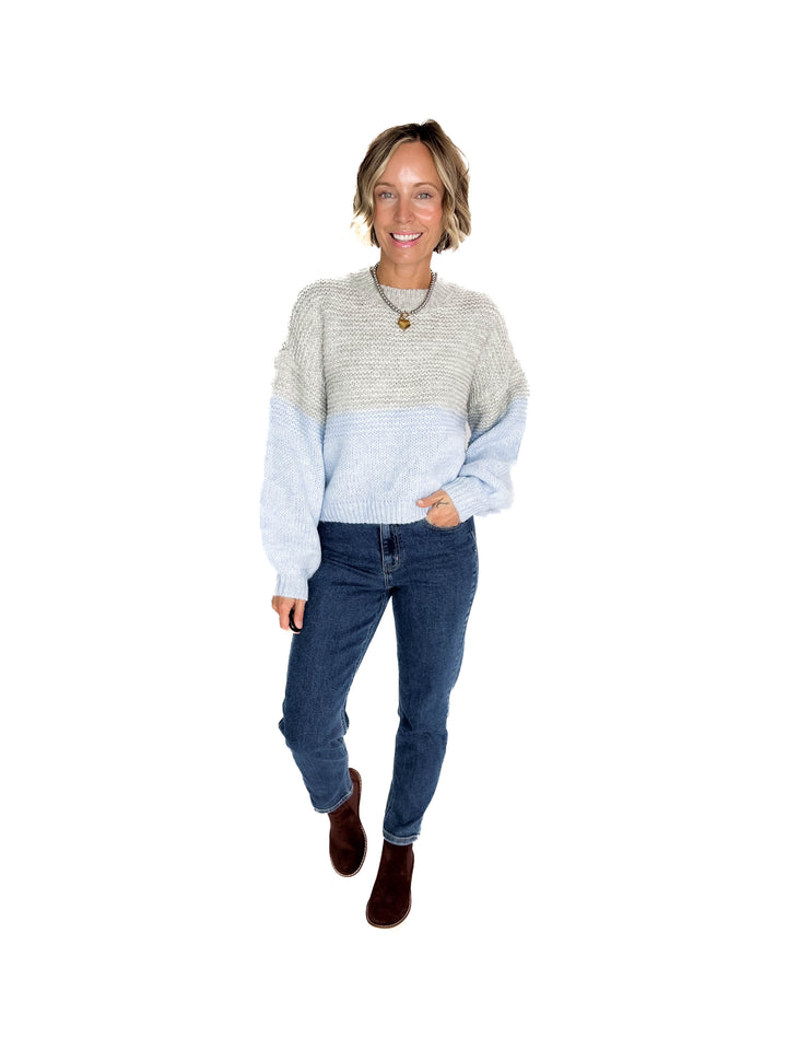 NOISY MAY Ophelia High Neck Sweater- CASHMERE BLUE-FINAL SALE *XS*