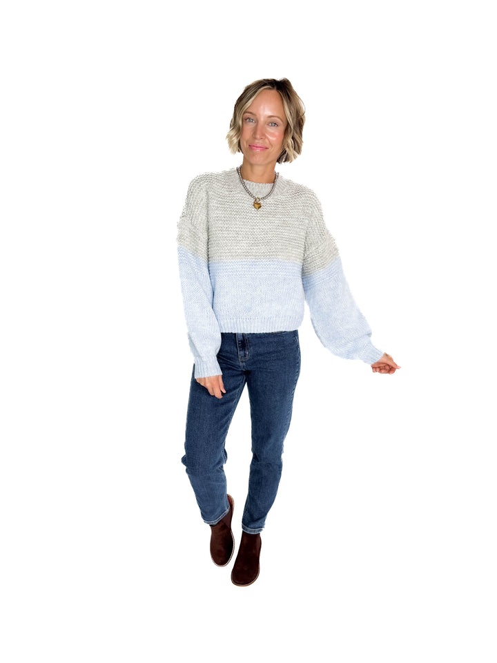 NOISY MAY Ophelia High Neck Sweater- CASHMERE BLUE-FINAL SALE *XS*
