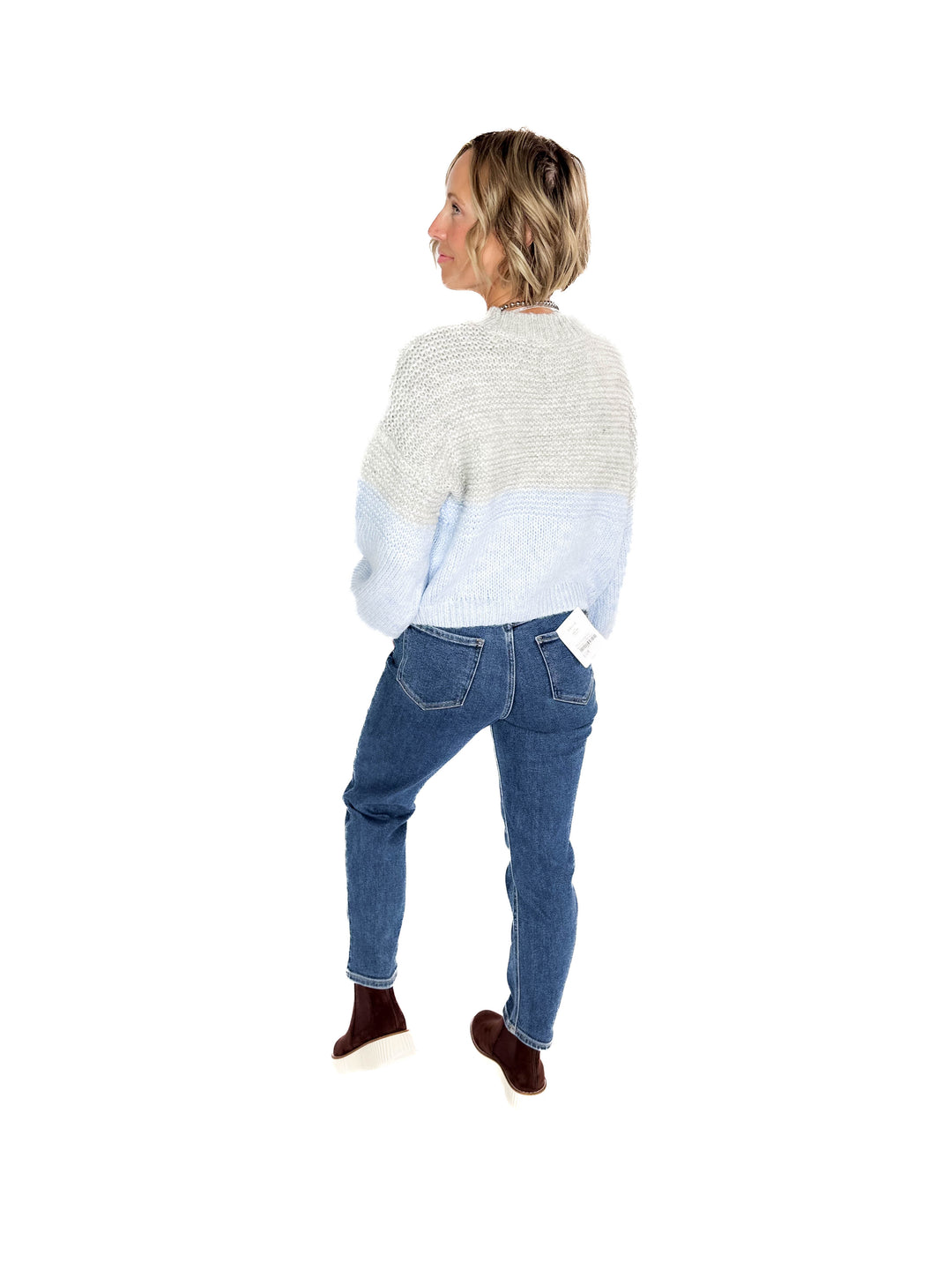 NOISY MAY Ophelia High Neck Sweater- CASHMERE BLUE-FINAL SALE *XS*