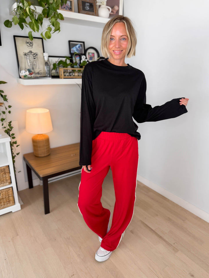 Only Happy Organic Cotton Long Sleeve Tee- BLACK-FINAL SALE