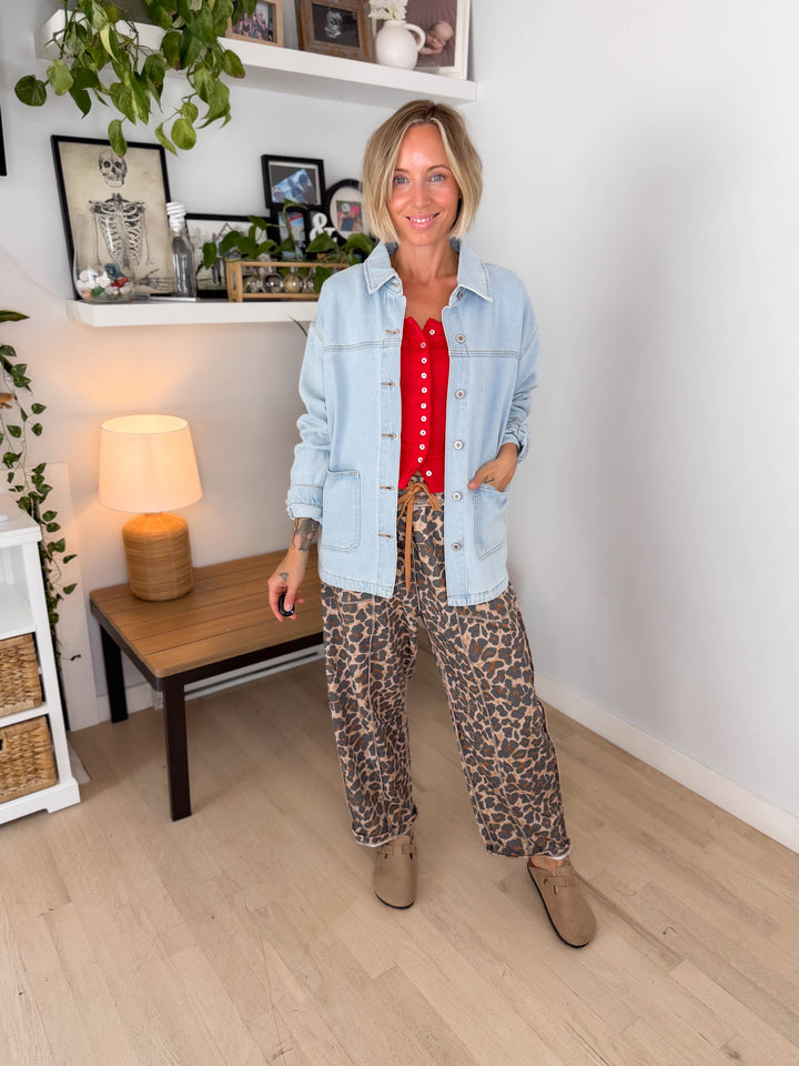 Grace Denim Button Up Jacket- LIGHT WASH-FINAL SALE
