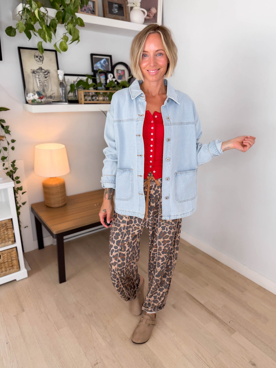 Grace Denim Button Up Jacket- LIGHT WASH-FINAL SALE