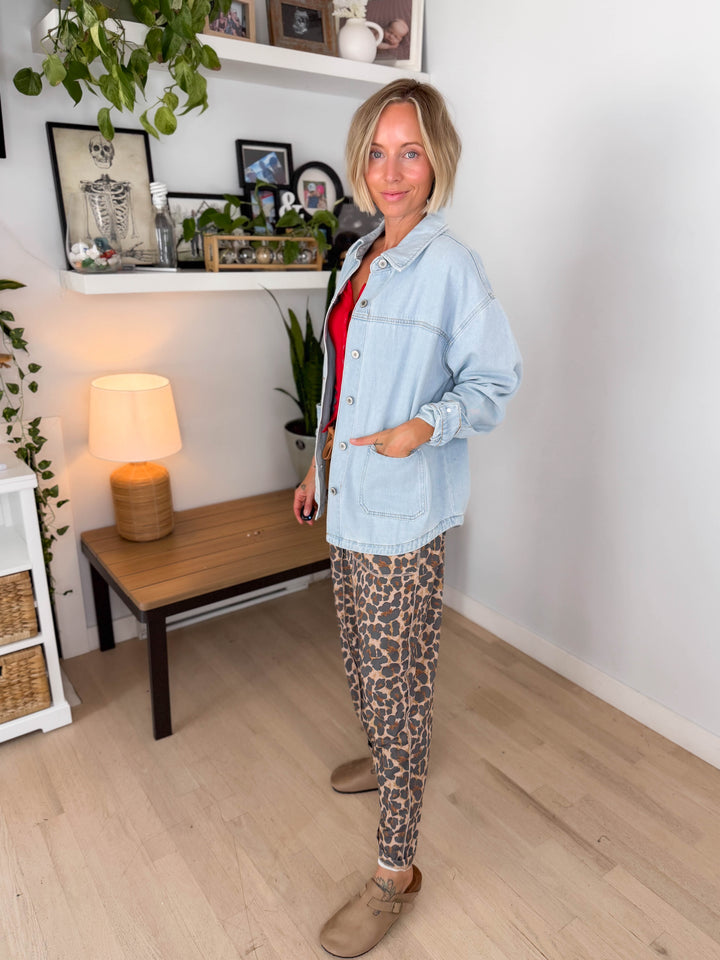 Grace Denim Button Up Jacket- LIGHT WASH-FINAL SALE