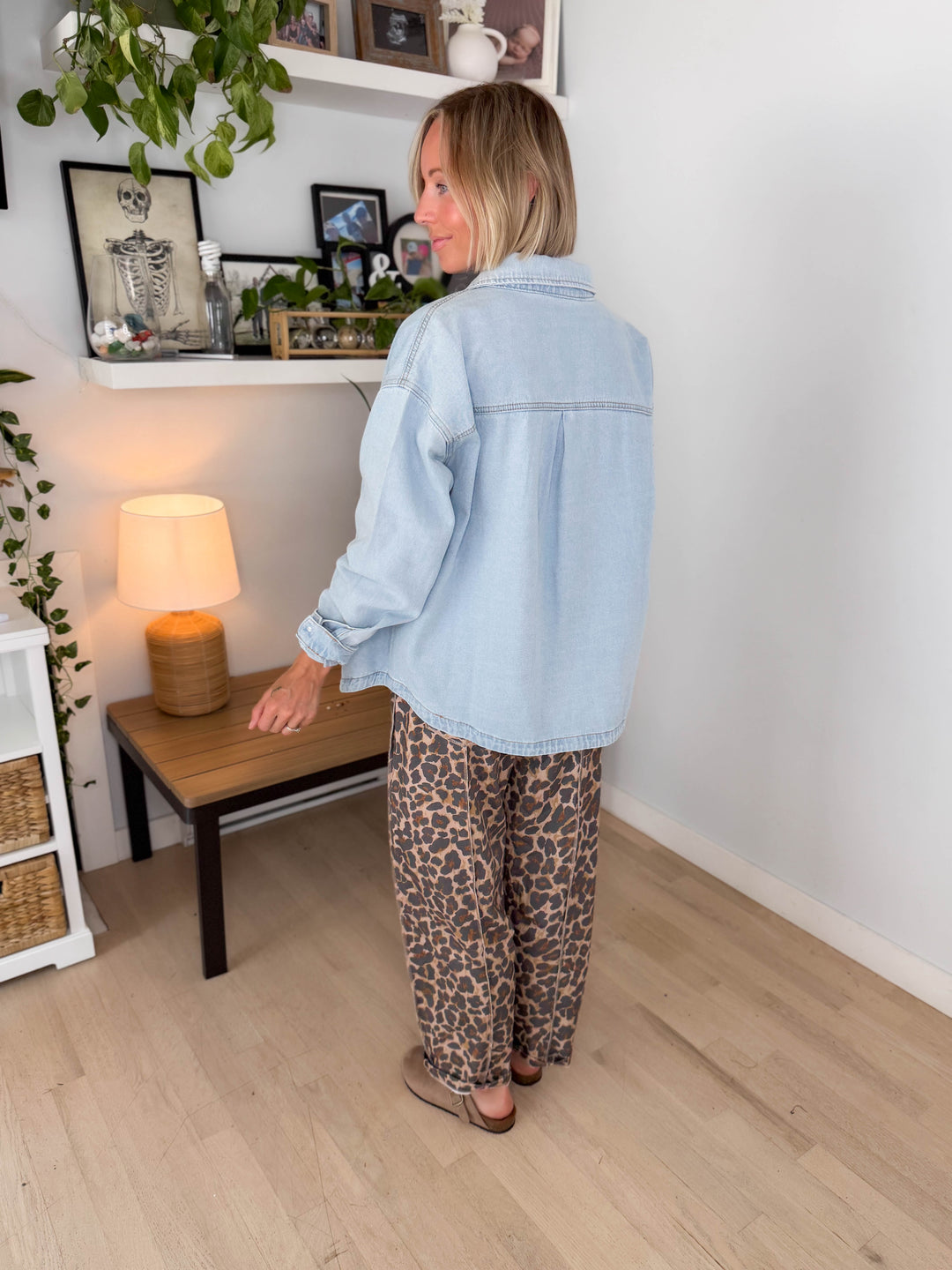 Grace Denim Button Up Jacket- LIGHT WASH-FINAL SALE