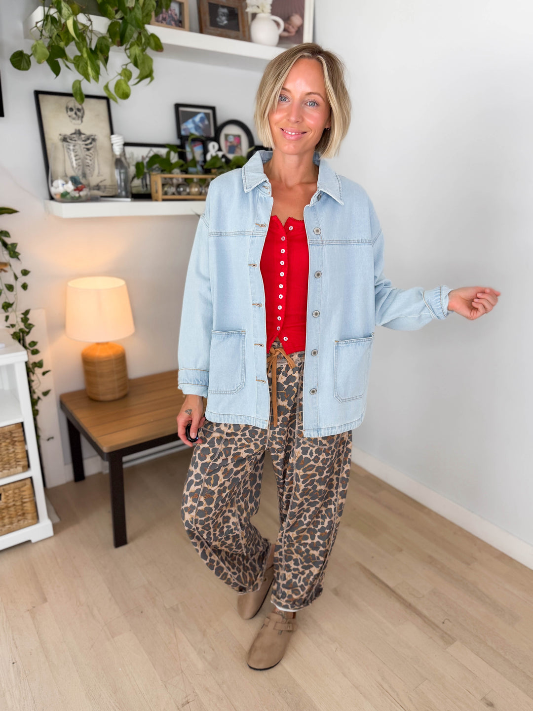 Grace Denim Button Up Jacket- LIGHT WASH-FINAL SALE