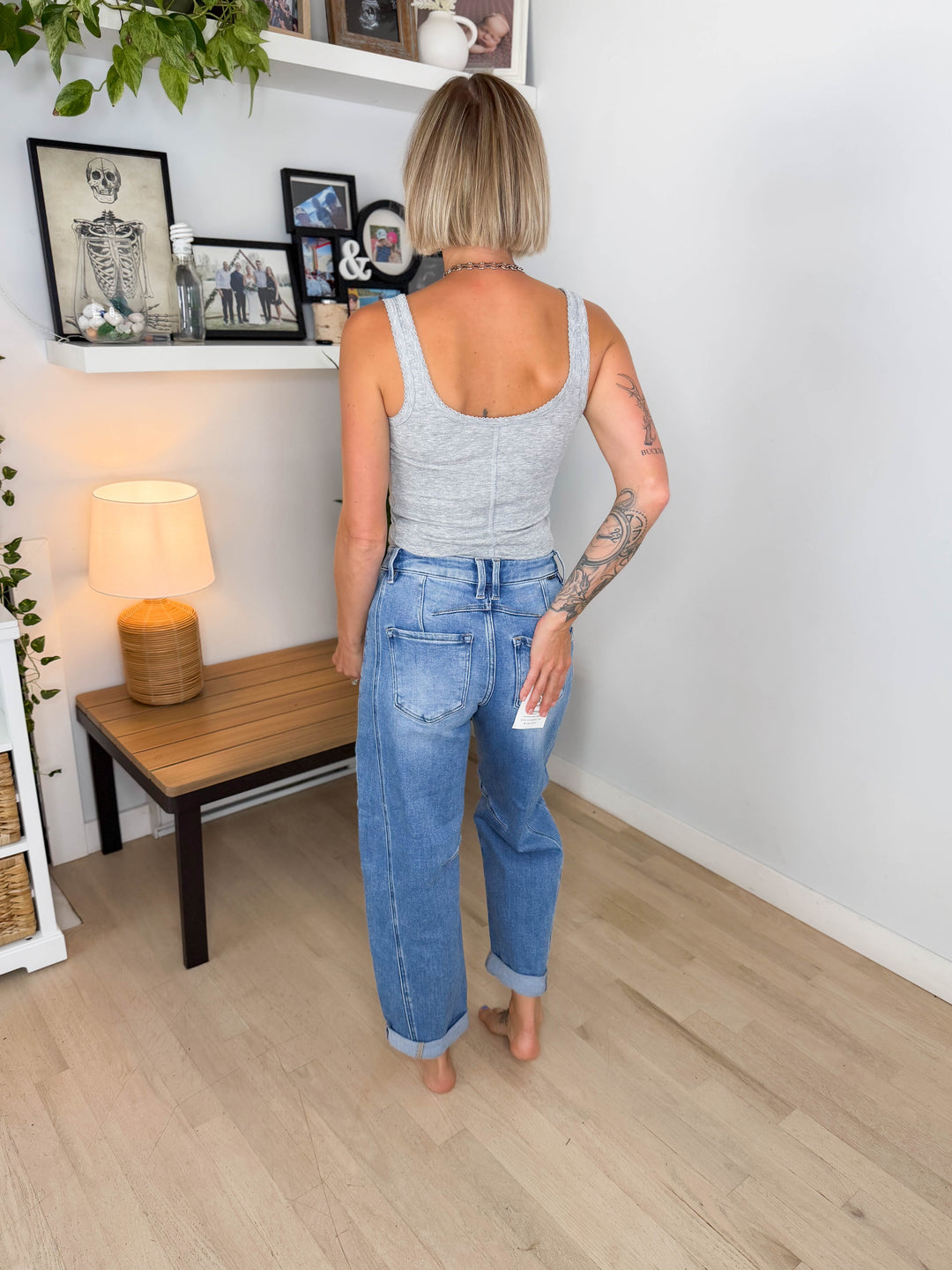 Risen Cruz Barrel Jean- MEDIUM WASH-FINAL SALE