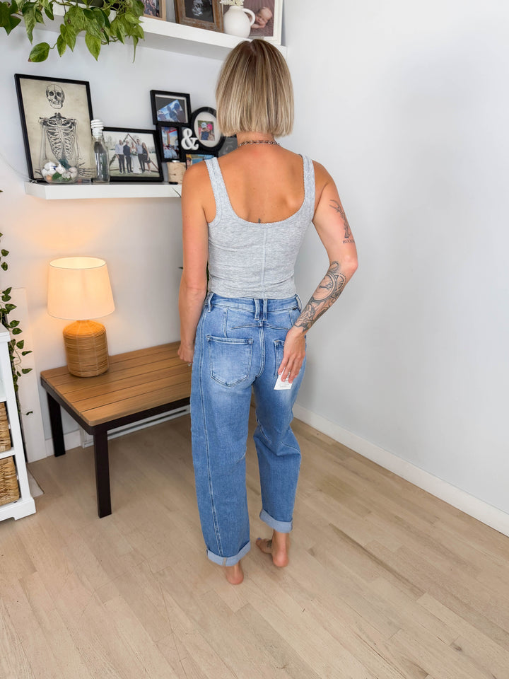 Risen Cruz Barrel Jean- MEDIUM WASH-FINAL SALE