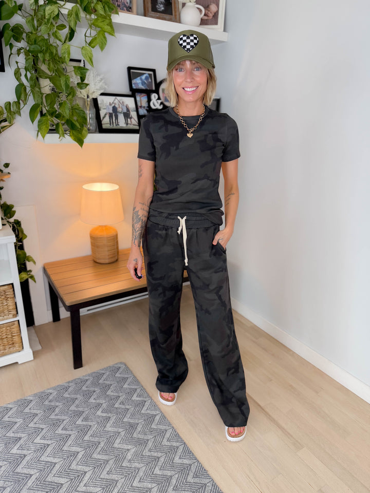 AMPERSAND AVE Thermal Tee + Pant Set- CAMO-FINAL SALE