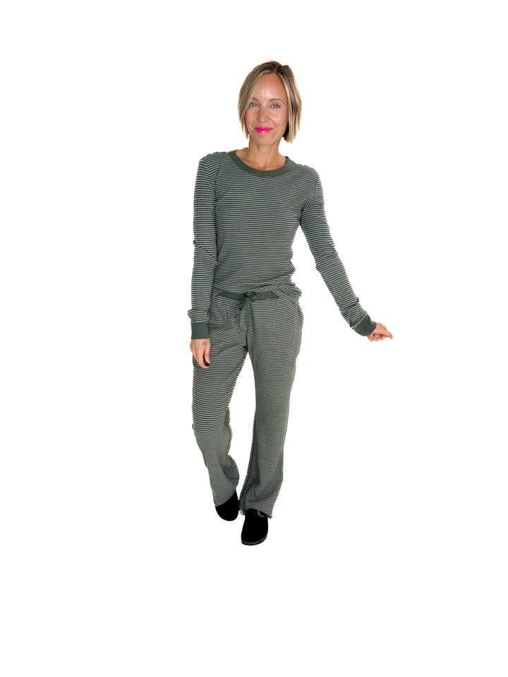 Layla Waffle Lounge Pant- HUNTER-FINAL SALE
