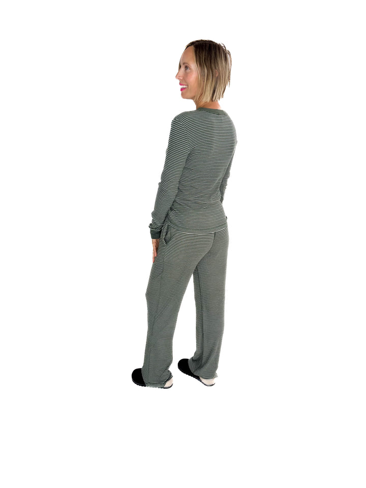 Layla Waffle Lounge Pant- HUNTER-FINAL SALE