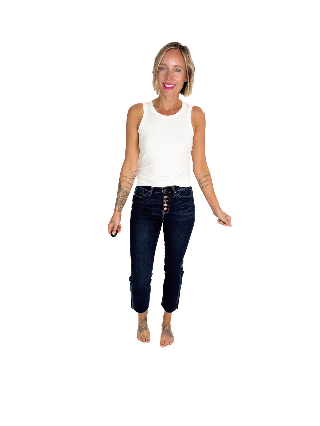 MICA Cityline Side Panel Slim Straight Jean- DARK DENIM