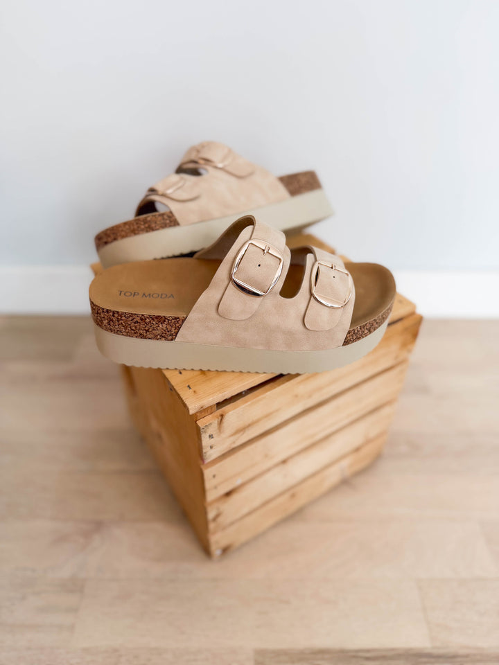 Avril Platform Sandal- BEIEGE-FINAL SALE *9+10*