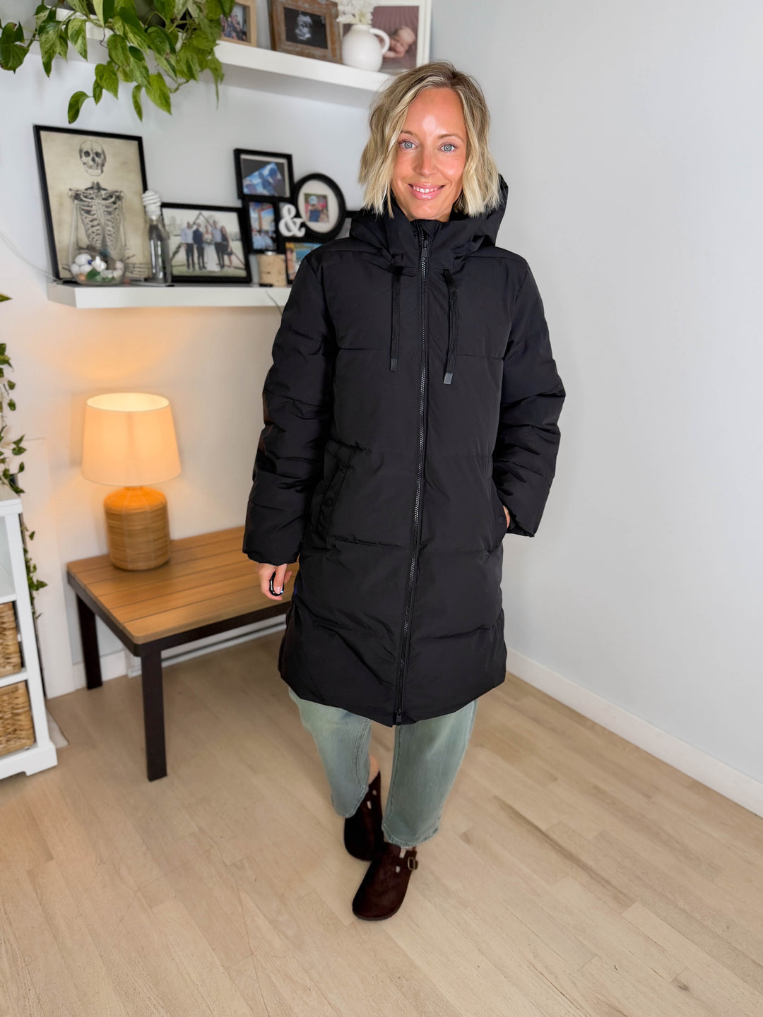 ONLY Blair Long Hooded Puffer Jacket- BLACK