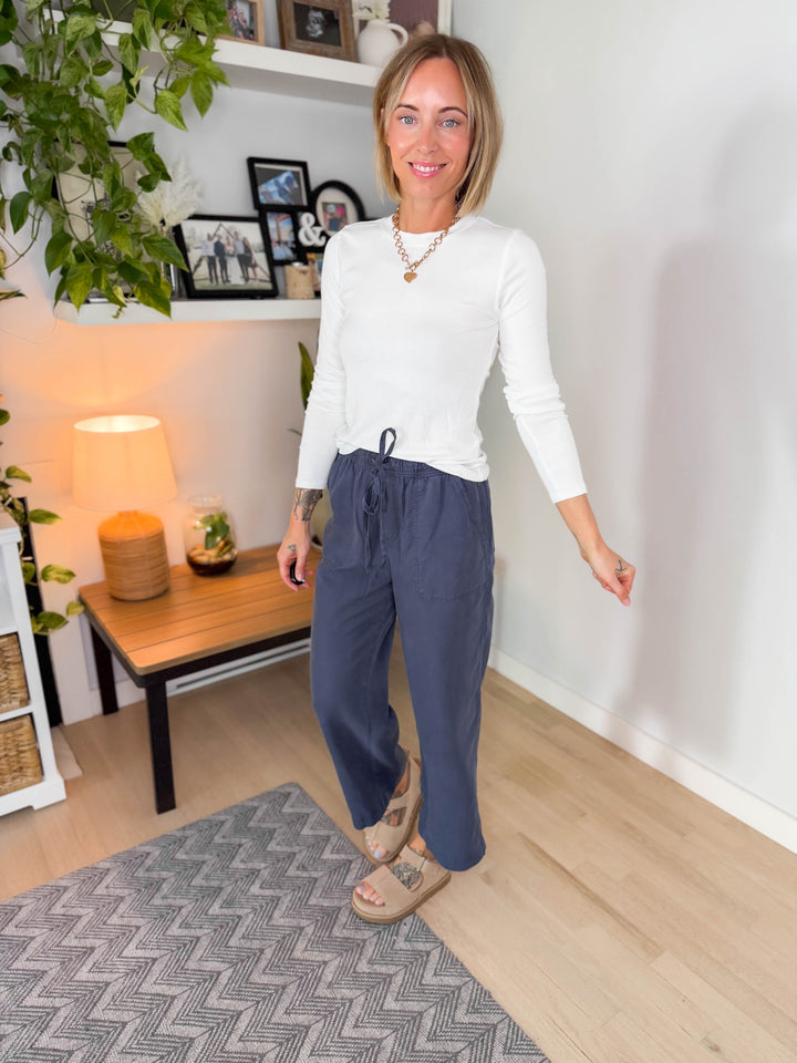 Zariah Soft Ribbed Long Sleeve- OFF WHITE