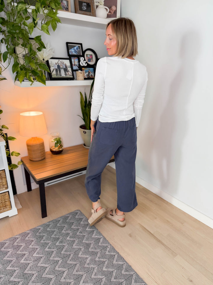 Zariah Soft Ribbed Long Sleeve- OFF WHITE